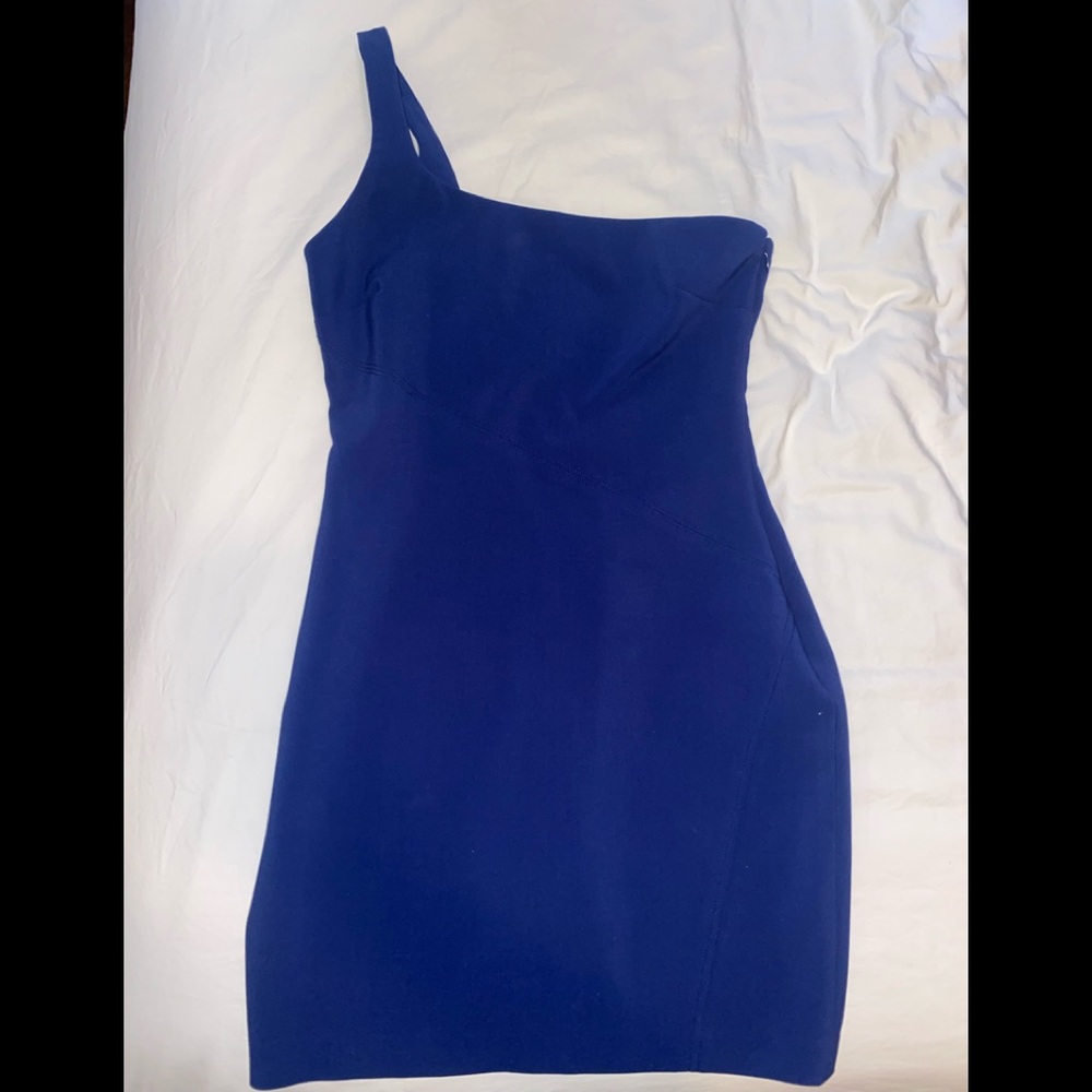 Likely One Shoulder Blue Dress. Worn once. Great condition. Super flattering.